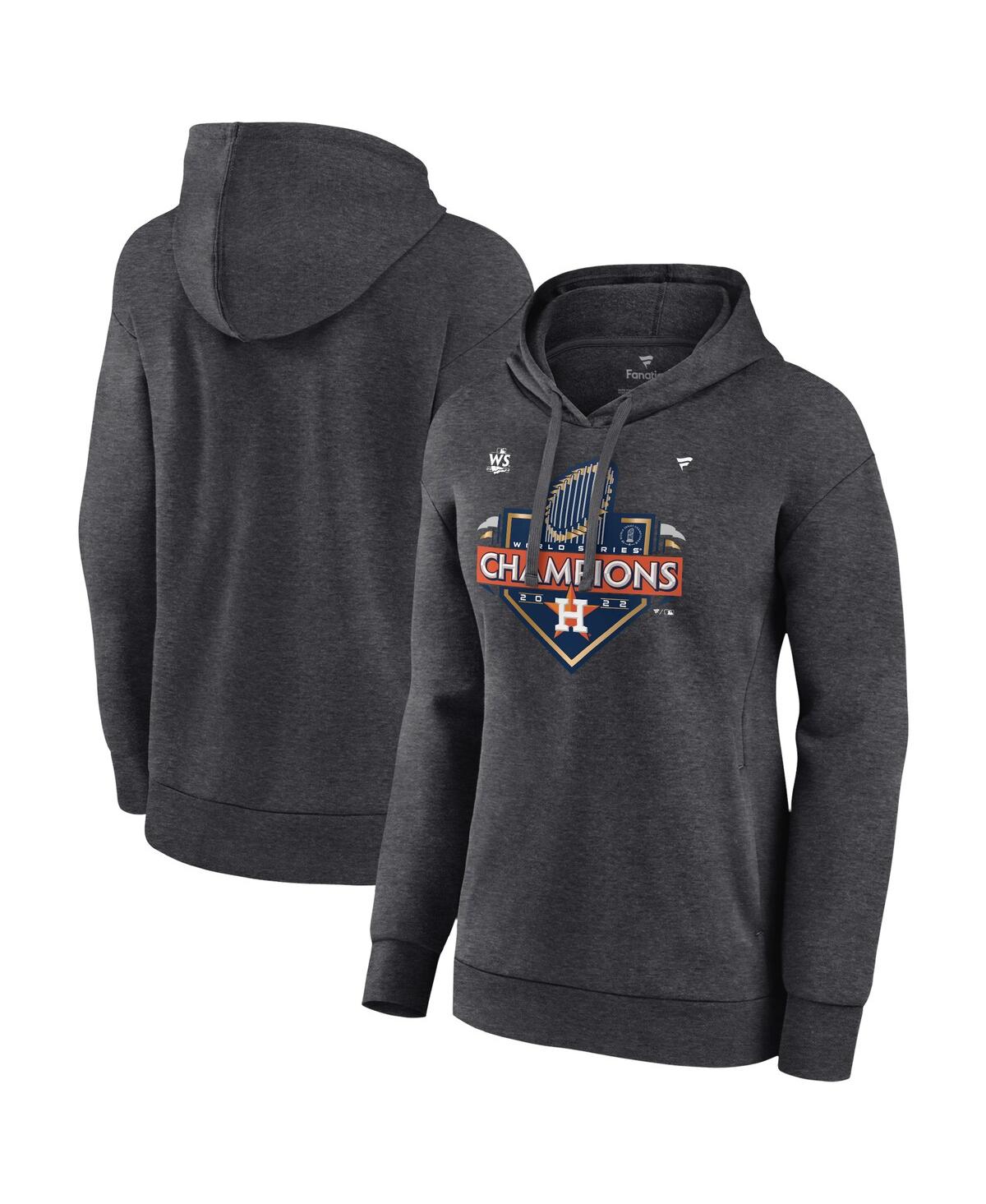 Women's Heather Charcoal Houston Astros 2022 World Series Champions Locker Room Plus Size Pullover Hoodie - Heather Charcoal