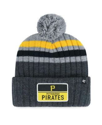Men's Gray Pittsburgh Pirates Stack Cuffed Knit Hat with Pom