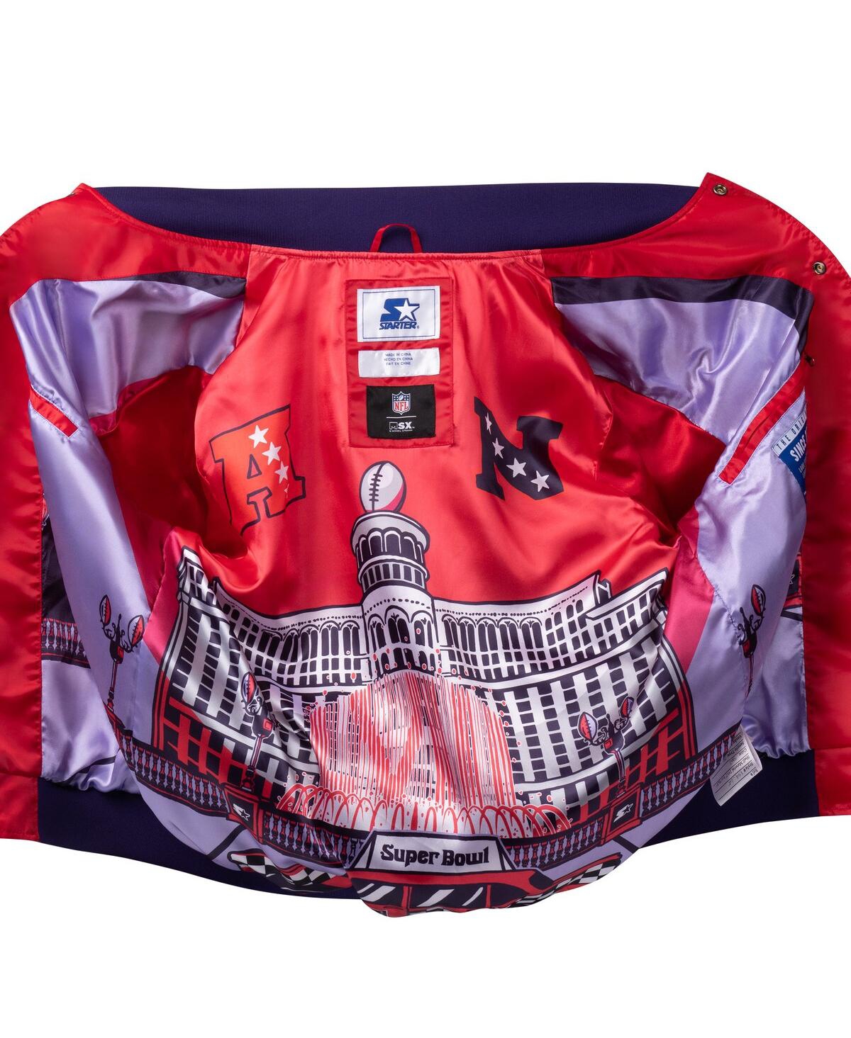 Starter Men's x Msx by Michael StrahanSuper Bowl Lviii The Fountain Full-Snap Satin Jacket - Red