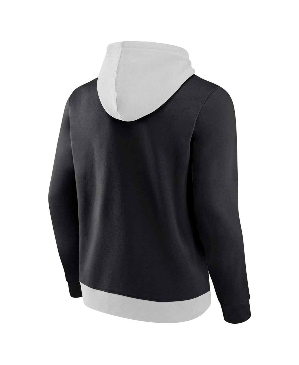 Fanatics Men's Gray/black Toronto Raptors Arctic Colorblock Pullover Hoodie In Gray,black