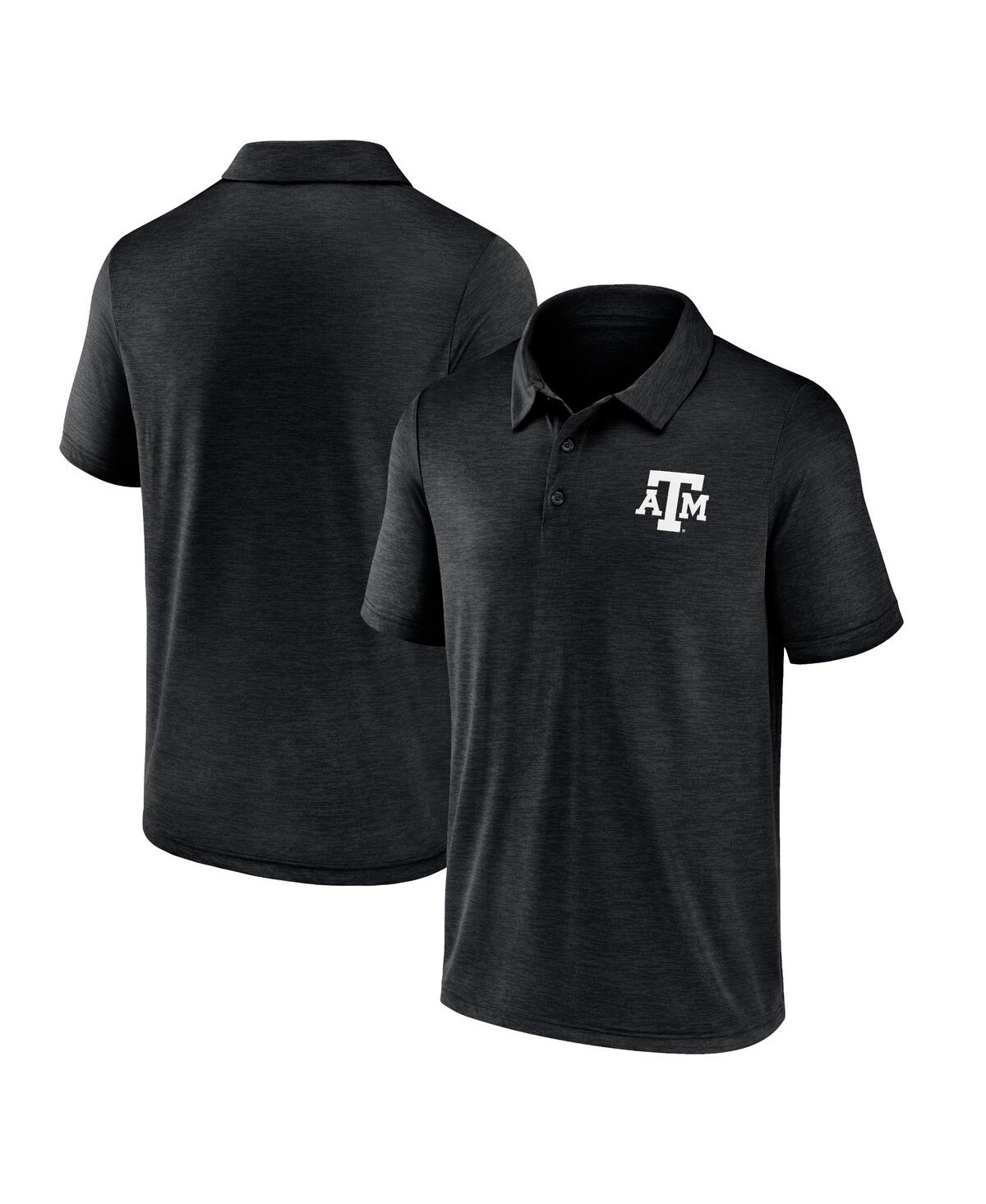Men's Heather Black Texas A M Aggies Primary Logo Polo - Heather Black