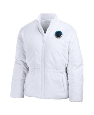 Women's White Carolina Panthers Packaway Full-Zip Puffer Jacket