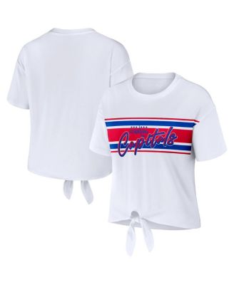 Women's White Washington Capitals Front Knot T-Shirt