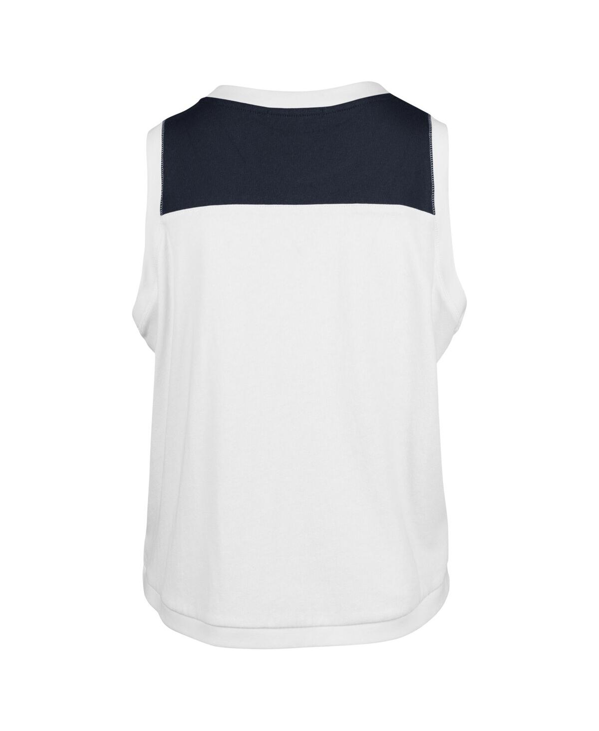 47 BRAND WOMEN'S WHITE NORTH CAROLINA TAR HEELS PREMIER ZOEY WAIST LENGTH TANK TOP 