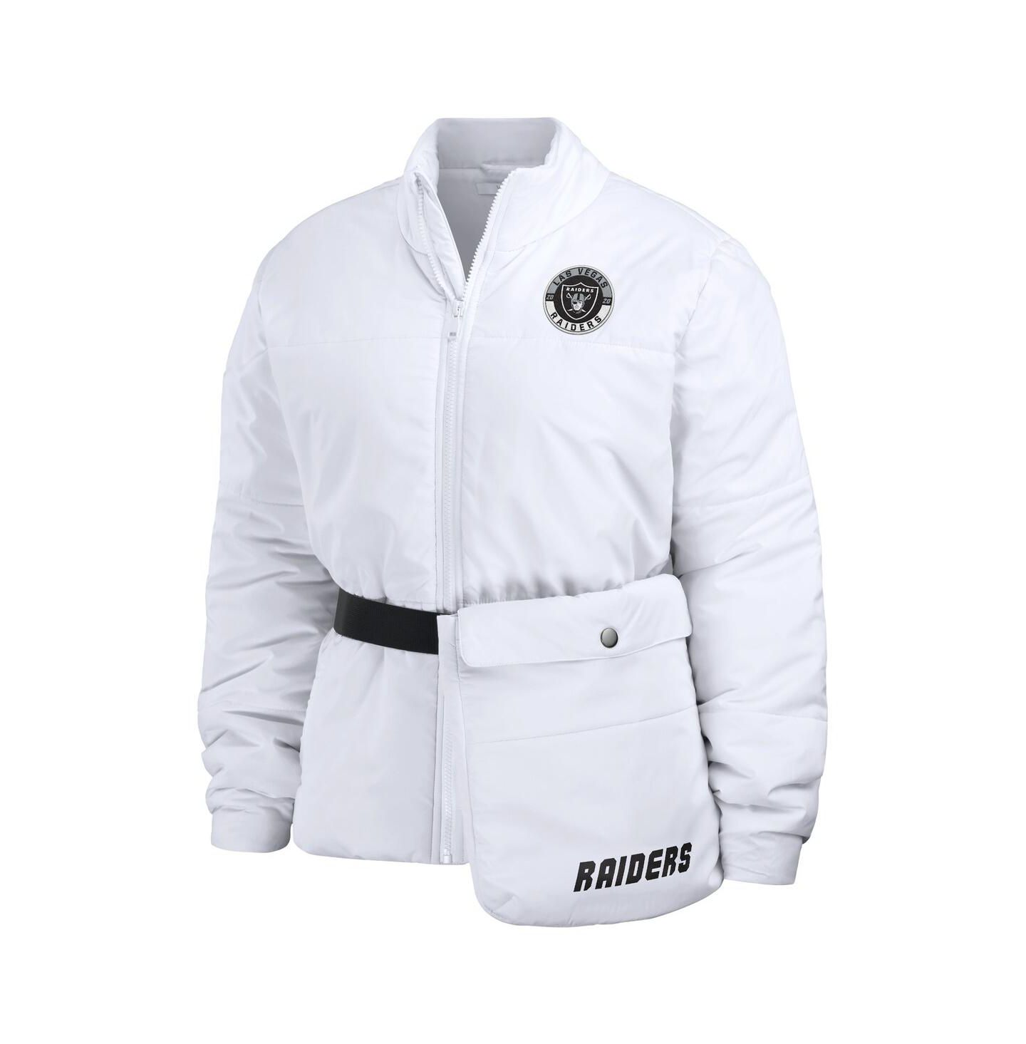 Женская куртка WEAR by Erin Andrews White Las Vegas Raiders Packaway Full-Zip Puffer — фото 4