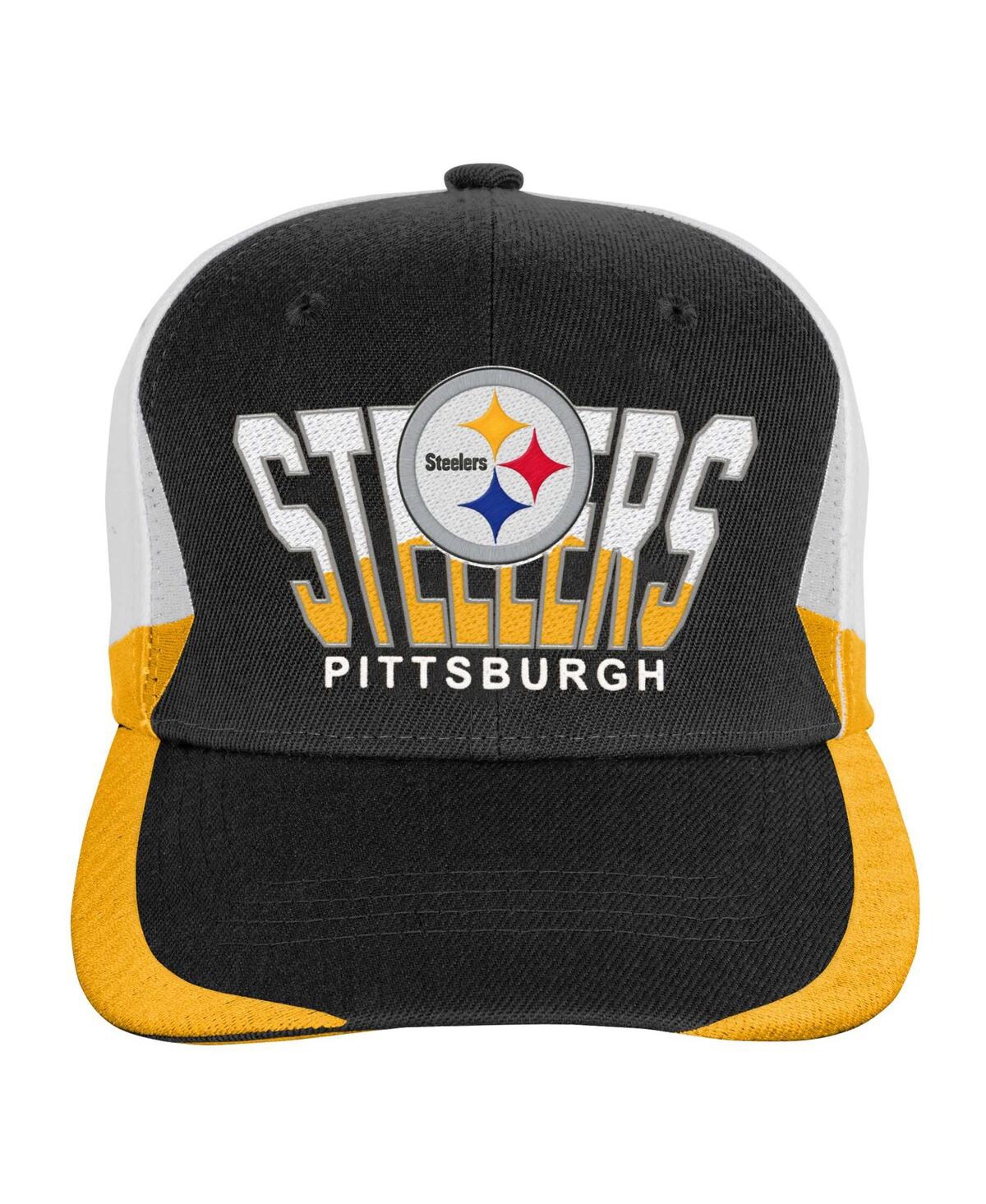 Mitchell & Ness Big Boys And Girls Black Pittsburgh Steelers Retrodome Precurved Adjustable Hat In Black