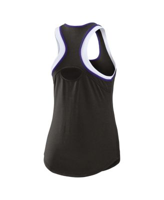 Women's Black Colorado Rockies Colorblock Racerback Tank Top