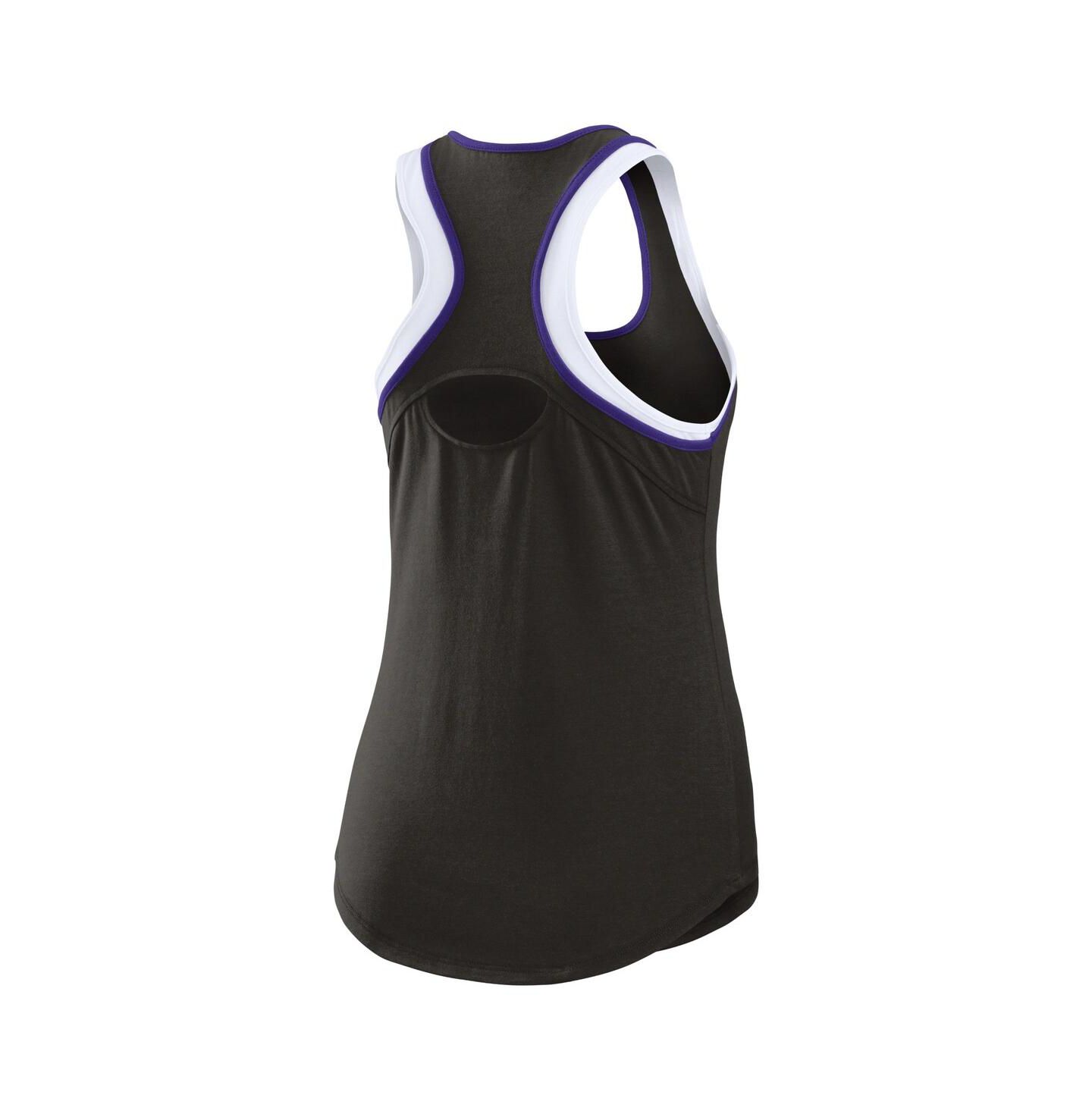 Женский топ WEAR by Erin Andrews Black Colorado Rockies Colorblock Racerback — фото 2