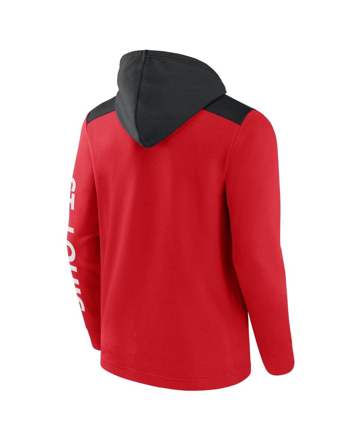 Fanatics Men's Red/black St. Louis Cardinals Ace Hoodie Full-zip Sweatshirt In Red,black