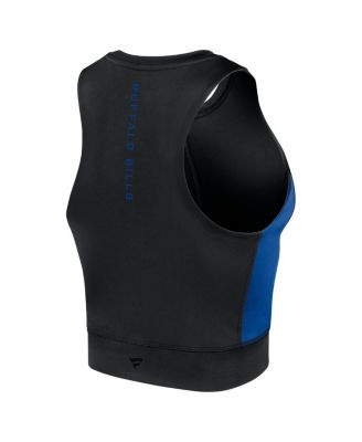 Women's Black Buffalo Bills Studio Fitted Gym Tank Top