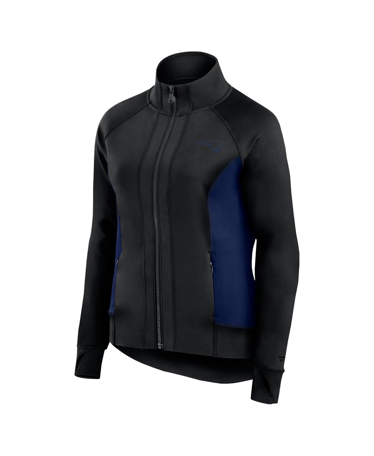 Fanatics Women'sNew England Patriots Studio Fitted Full-Zip Gym Track Jacket - Black