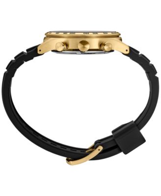 Men's Chronograph Essentials Black Silicone Strap Watch 43mm