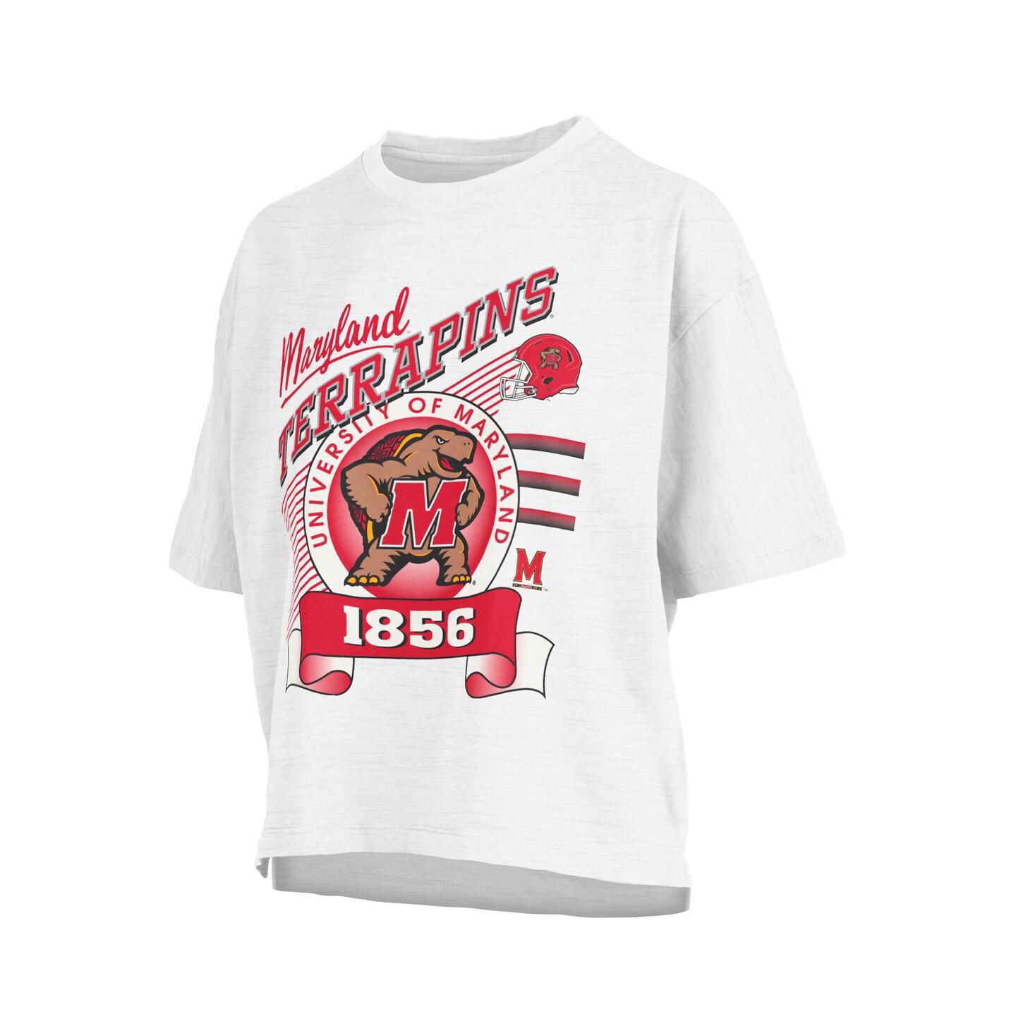 Женская футболка Pressbox White Maryland Terrapins Rock Roll Slub — фото 2