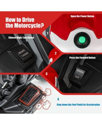 12V Kids Ride on Motorcycle Licensed BMW 3 Wheels Electric Toy w/ Light & Music Red