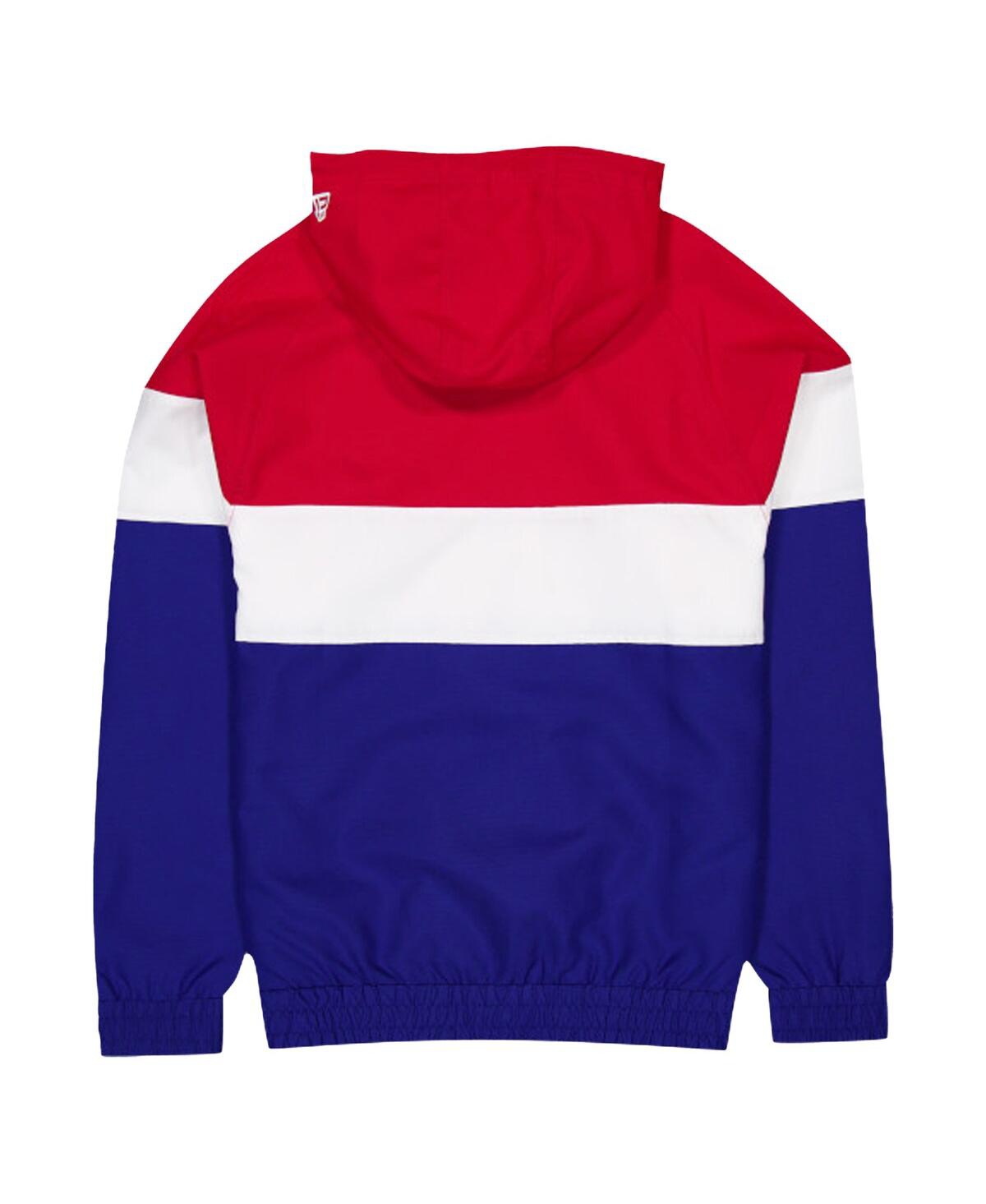 New Era Men's Blue Atlanta Braves Ripstop Raglan Quarter-zip Hoodie Windbreaker Jacket In Blue