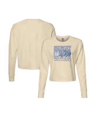 Women's Natural Kentucky Wildcats Comfort Colors Basketball Cropped Long Sleeve T-Shirt