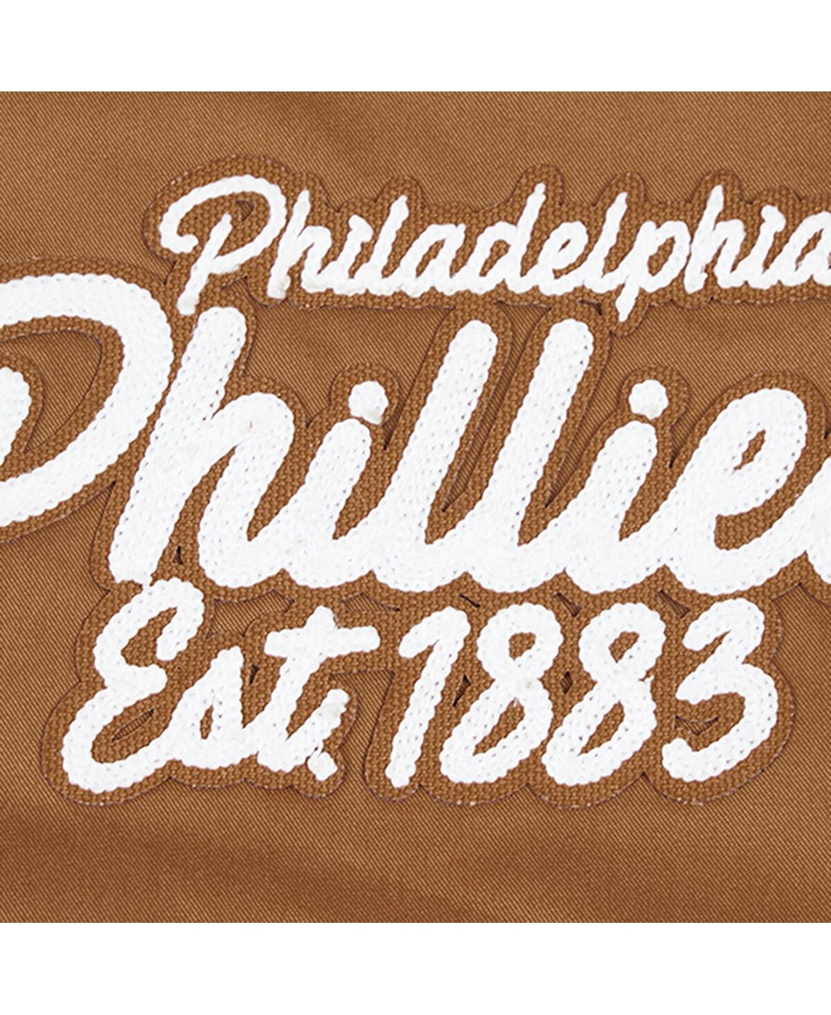 Pro Standard Men's Brown Philadelphia Phillies Paint The City Twill Full-zip Jacket In Brown