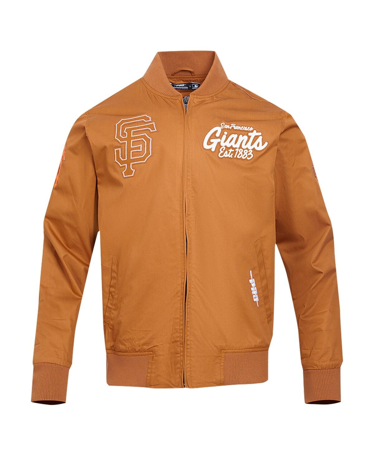 Pro Standard Men's Brown San Francisco Giants Paint The City Twill Full-zip Jacket In Brown