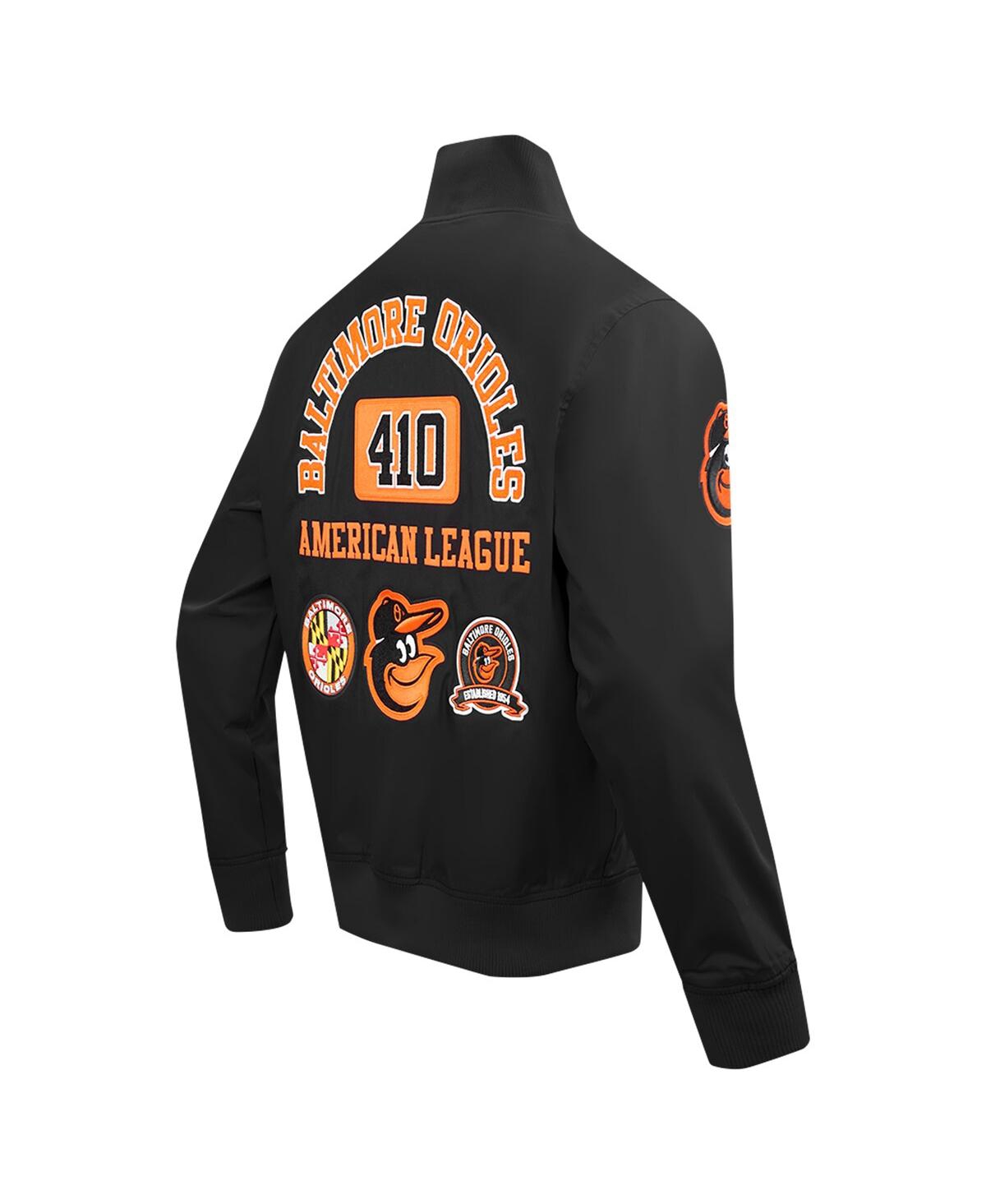 PRO STANDARD MEN'S BLACK BALTIMORE ORIOLES AREA CODE TWILL FULL-ZIP JACKET 