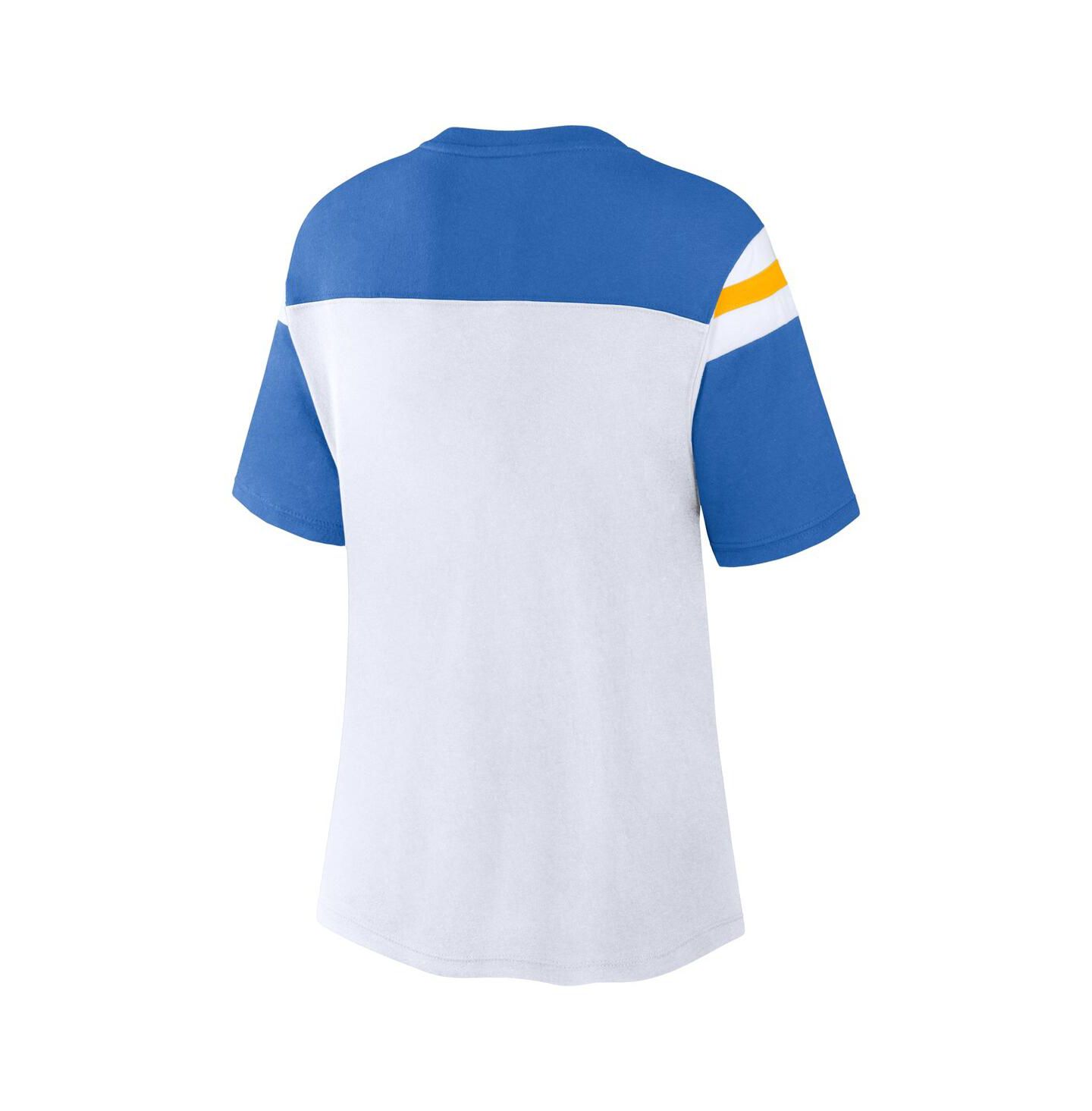 Женская футболка Fanatics White Blue Los Angeles Chargers Cheer Chant Fashion — фото 3