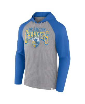 Men's Gray/Powder Blue Los Angeles Chargers Under Center Long Sleeve Hoodie T-Shirt