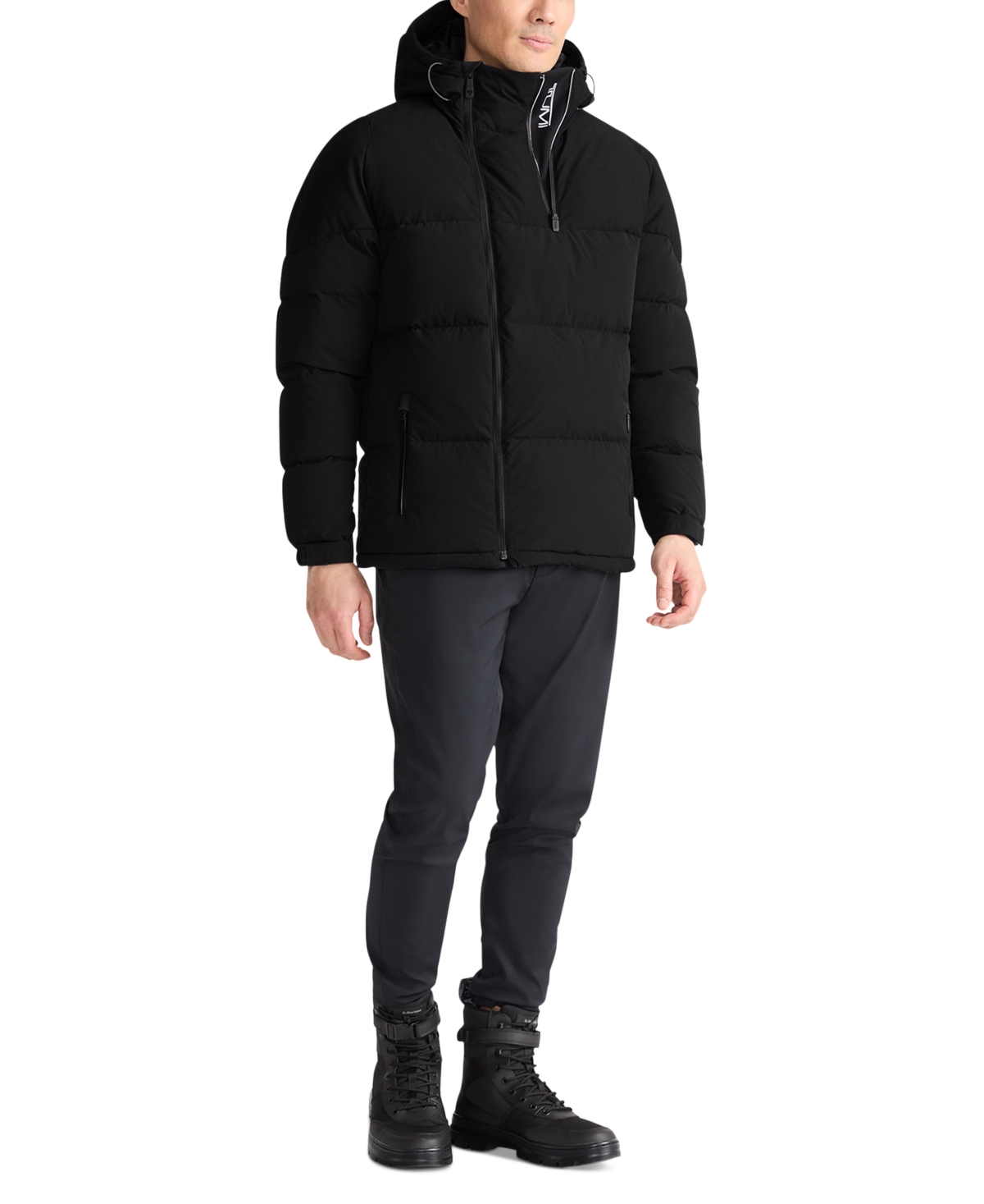 Shop Tumi Men's Asymmetrical Zip Premium Down Fill Heavyweight Puffer In Black