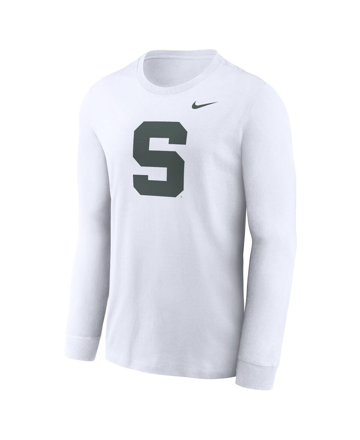 Nike Men's Michigan State Spartans Alternate Logo Long Sleeve T-shirt In White