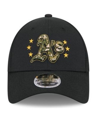 Big Boys and Girls Black Oakland Athletics 2024 Armed Forces Day 9FORTY Adjustable Hat