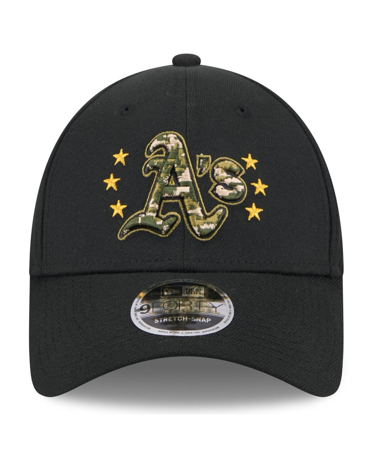 New Era Big Boys And Girls Black Oakland Athletics 2024 Armed Forces Day 9forty Adjustable Hat In Black