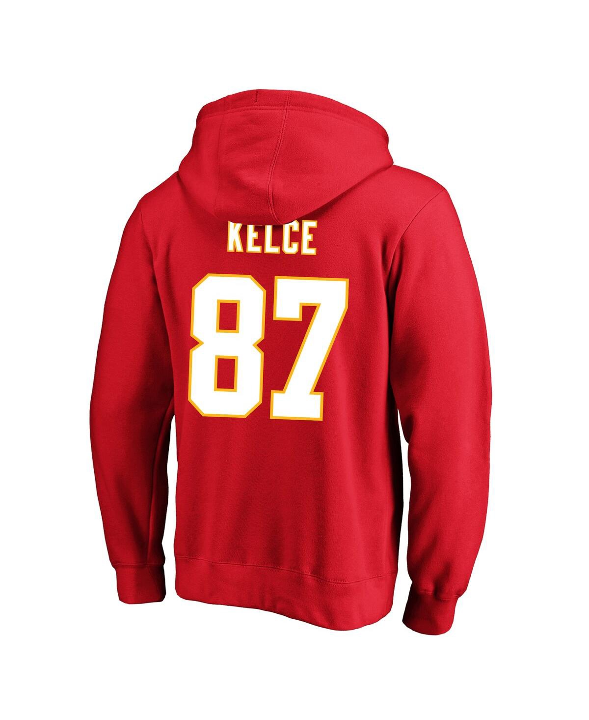 Fanatics Men's Travis Kelce Red Kansas City Chiefs Big Tall Name Number Fleece Pullover Hoodie In Red