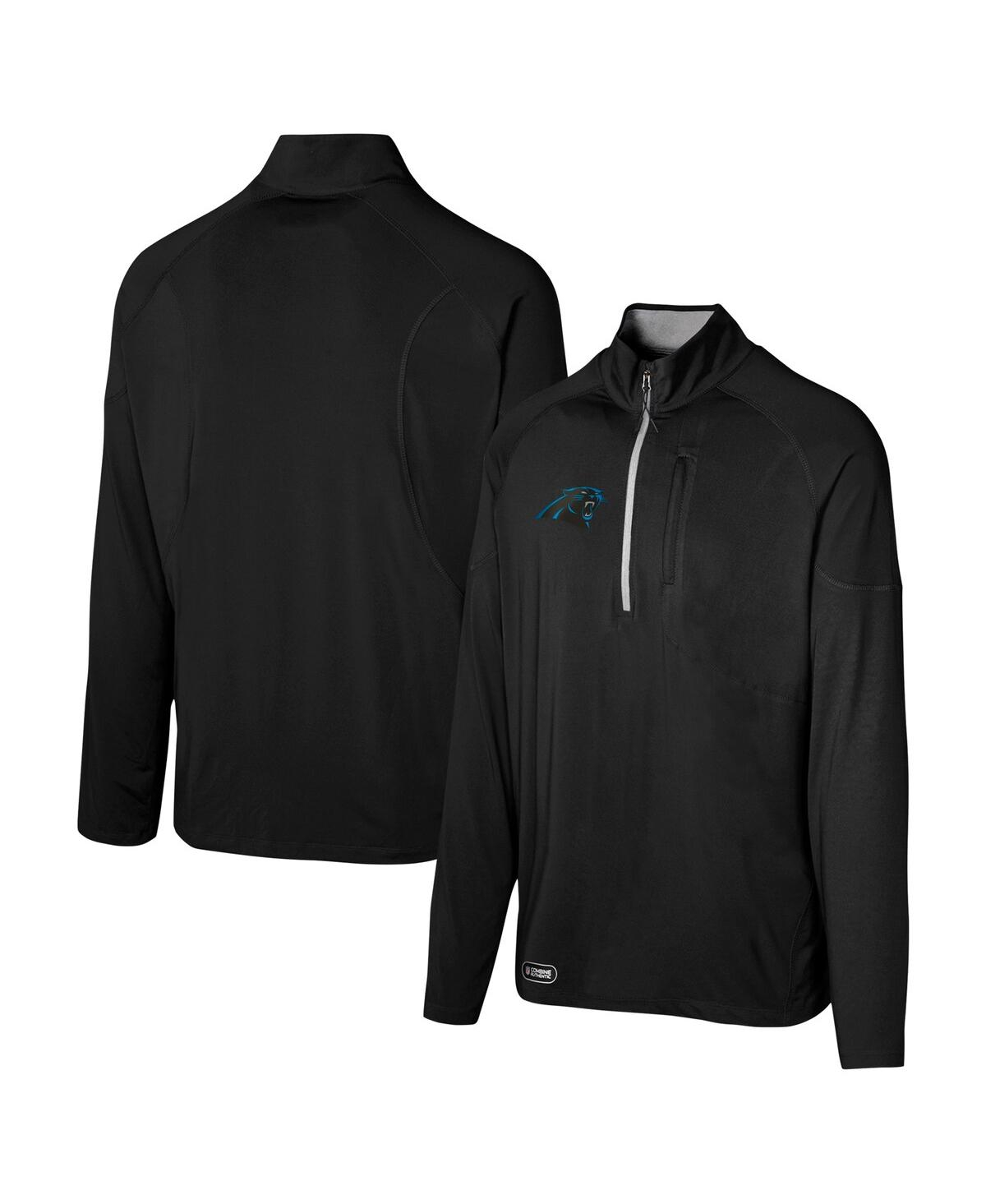 Men's Black Carolina Panthers Grind Iron Quarter-Zip Top - Black