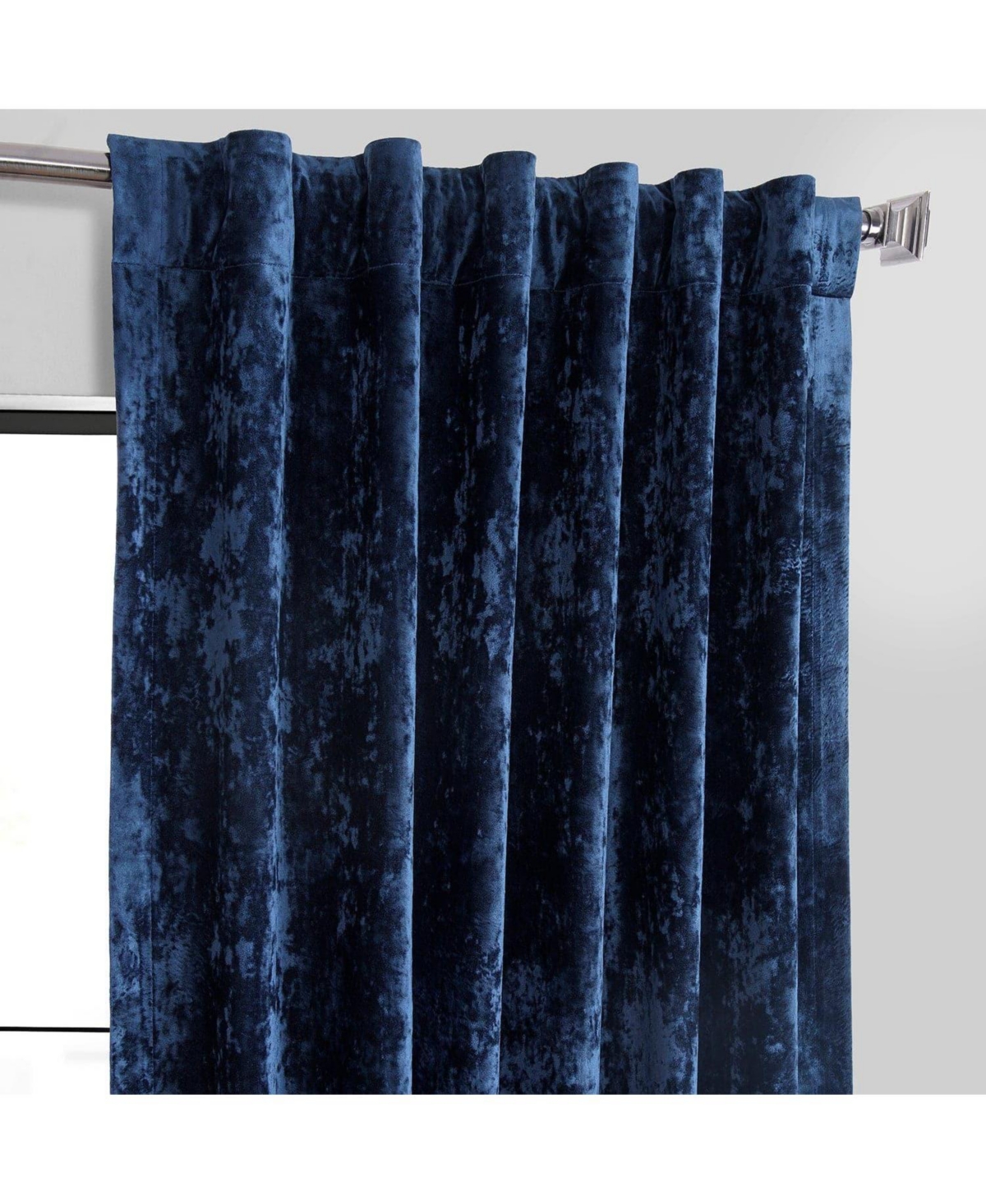 Half Price Drapes Sapphire Blue Lush Crush Velvet Room Darkening Curtain In Purple