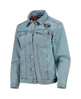 Women's Blue D.C. United Print Denim Button-Up Jacket