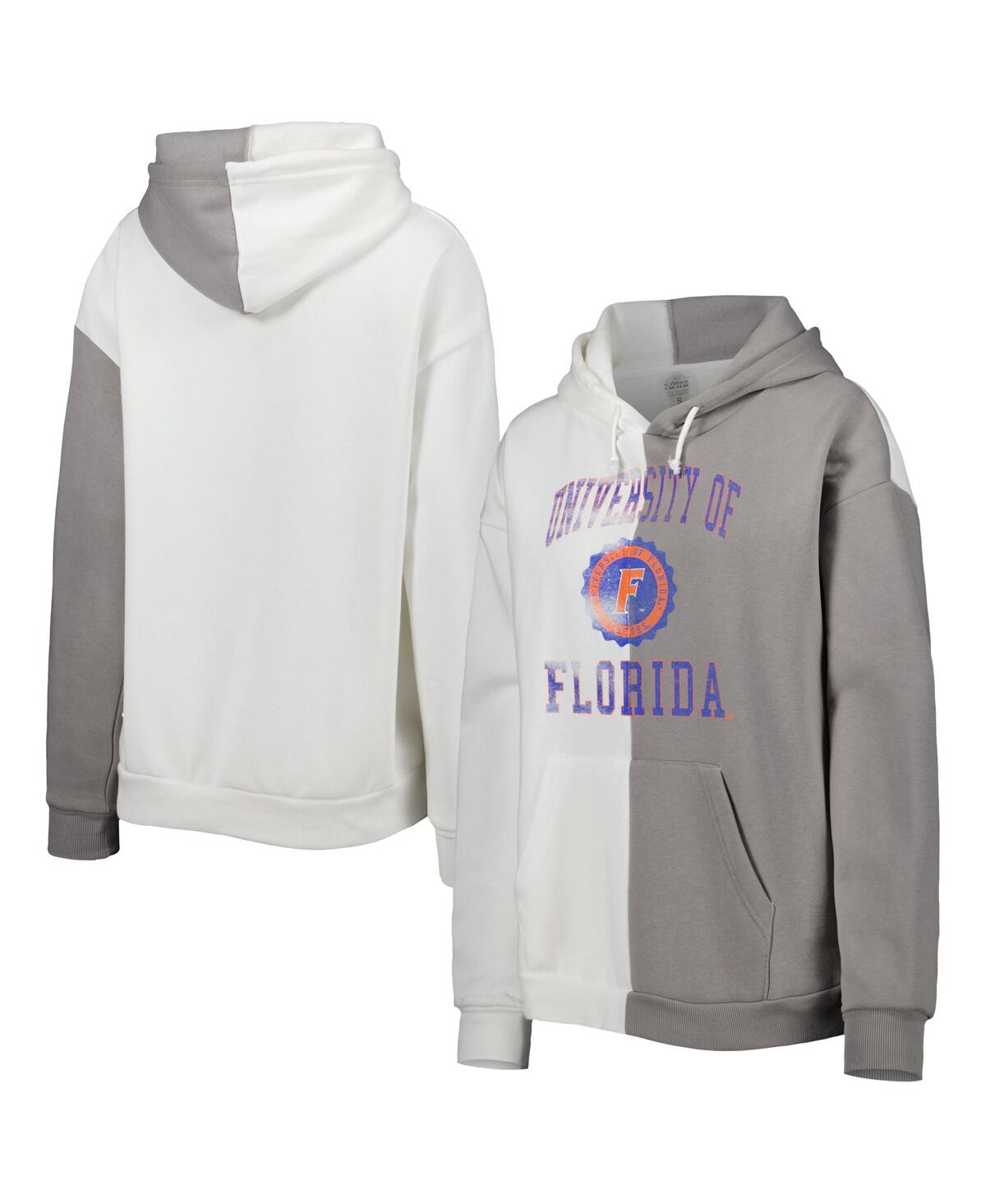 Shop Gameday Couture Women's Gray/white Florida Gators Split Pullover Hoodie In White,gray