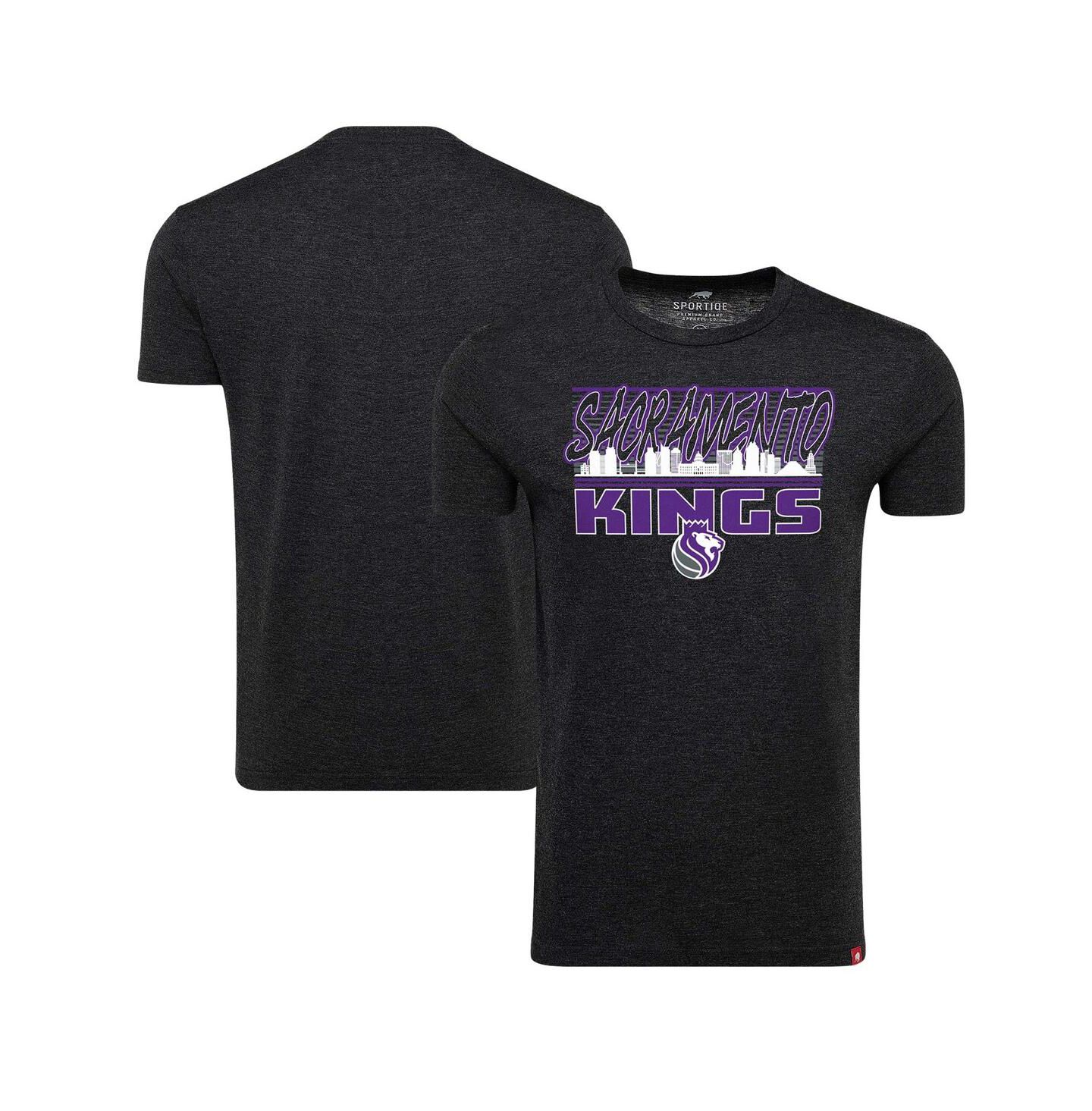 Футболка Sportiqe Heather Black Sacramento Kings Comfy Super Soft Tri-Blend — фото 1