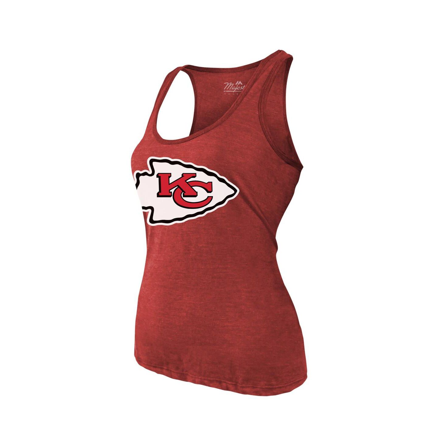 Женский топ Majestic Patrick Mahomes Red Kansas City Chiefs Name & Number Tri-Blend — фото 2