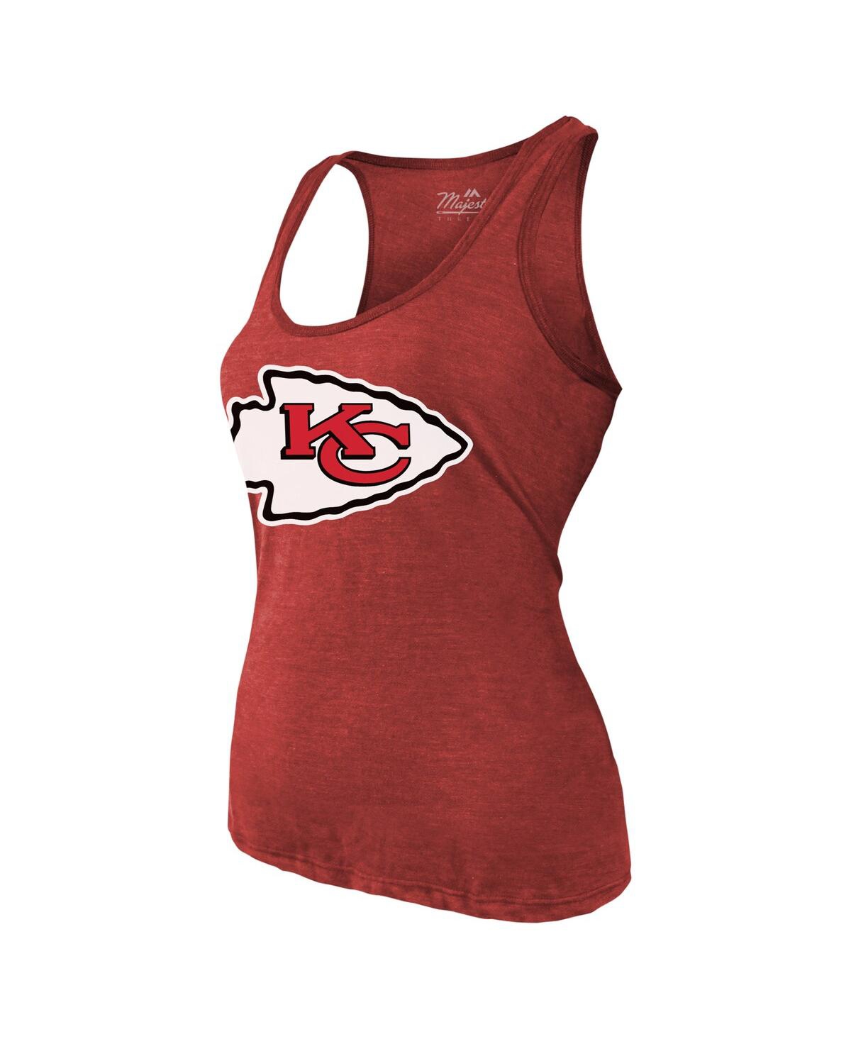 MAJESTIC WOMEN'S PATRICK MAHOMES RED KANSAS CITY CHIEFS NAME NUMBER TRI-BLEND TANK TOP 