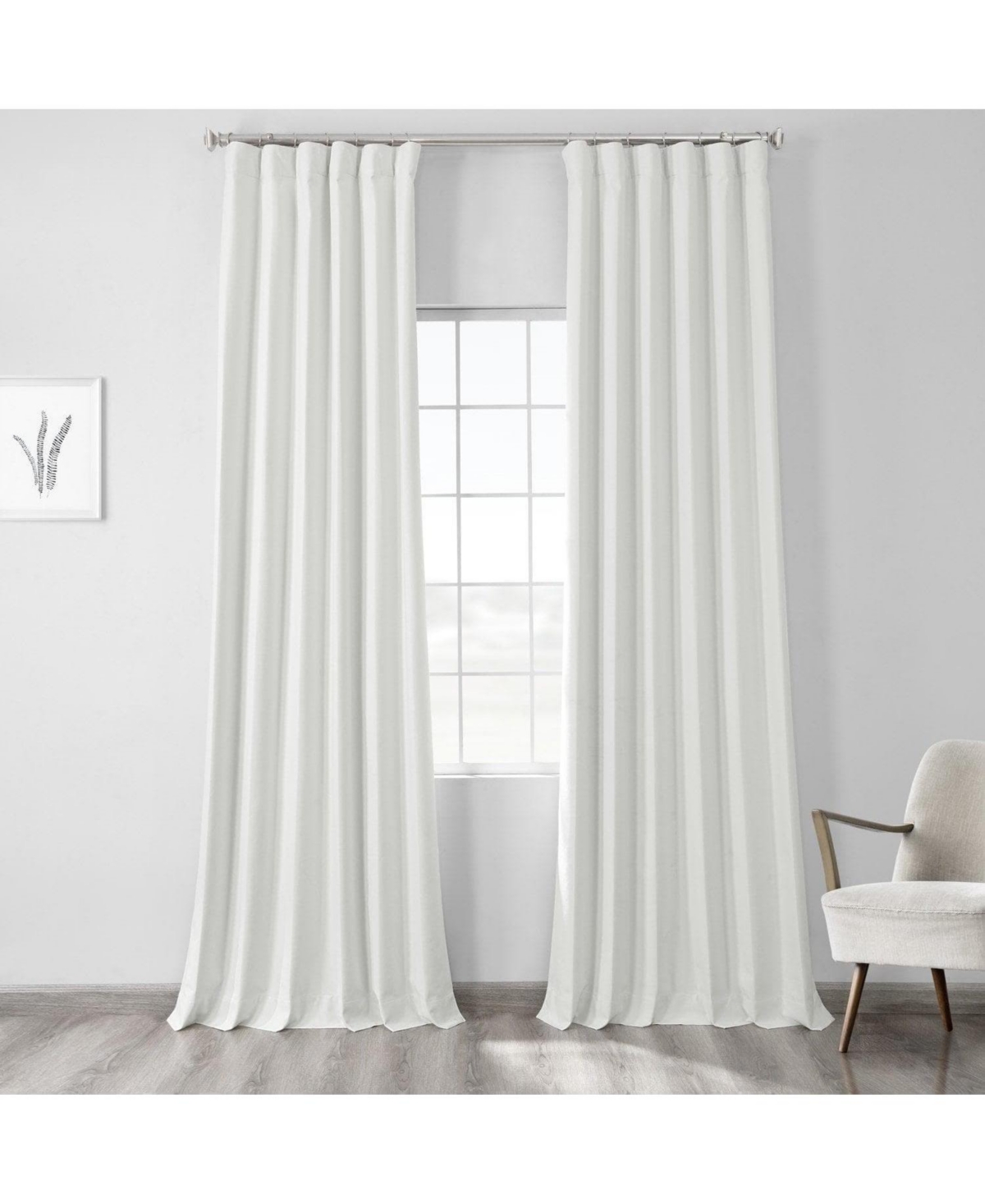 Starlight Off White Thermal Cross Linen Weave Blackout Curtain - White