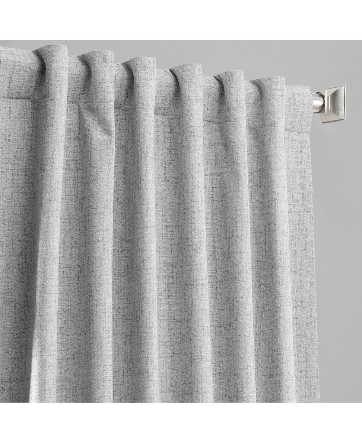 Half Price Drapes Millennial Grey Thermal Cross Linen Weave Blackout Curtain In Grey