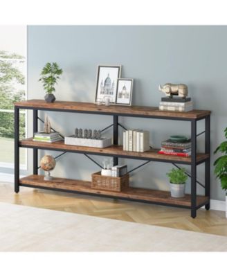 71" Sofa Tables,Extra Long Couch Table, Narrow Long Console Table, Entryway Table,Sofa Table with 3 Tiers Storage Shelves