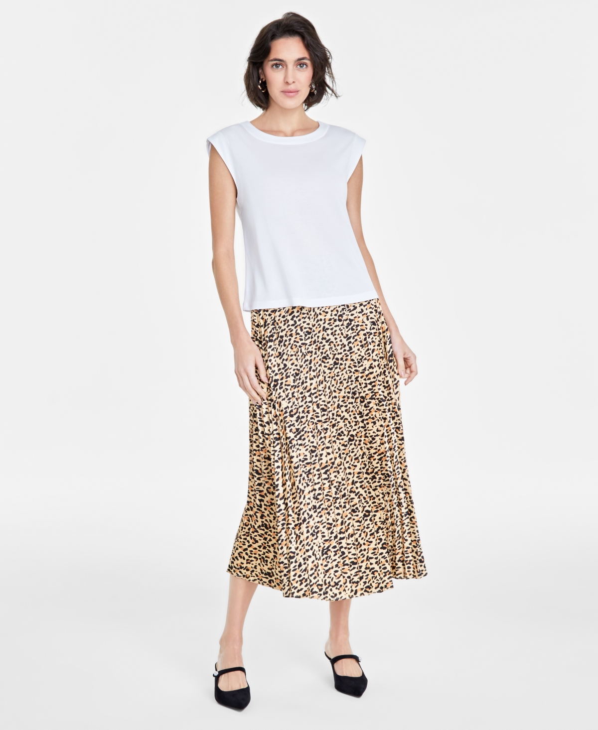 On 34th Women's Knit Crewneck Extended-sleeve Top, Created For Macy's In Bright White