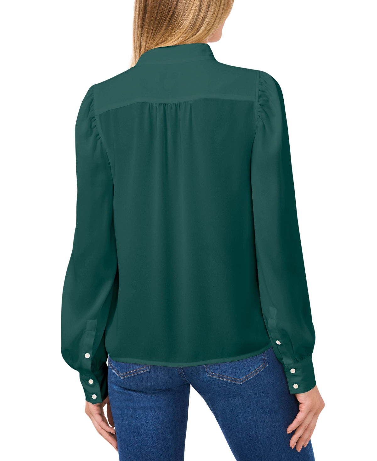 CeCe Women's Stand-Collar Long-Sleeve Blouse