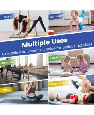 4-Panel PU Leather Folding Exercise Mat with Carrying Handles-Multicolor