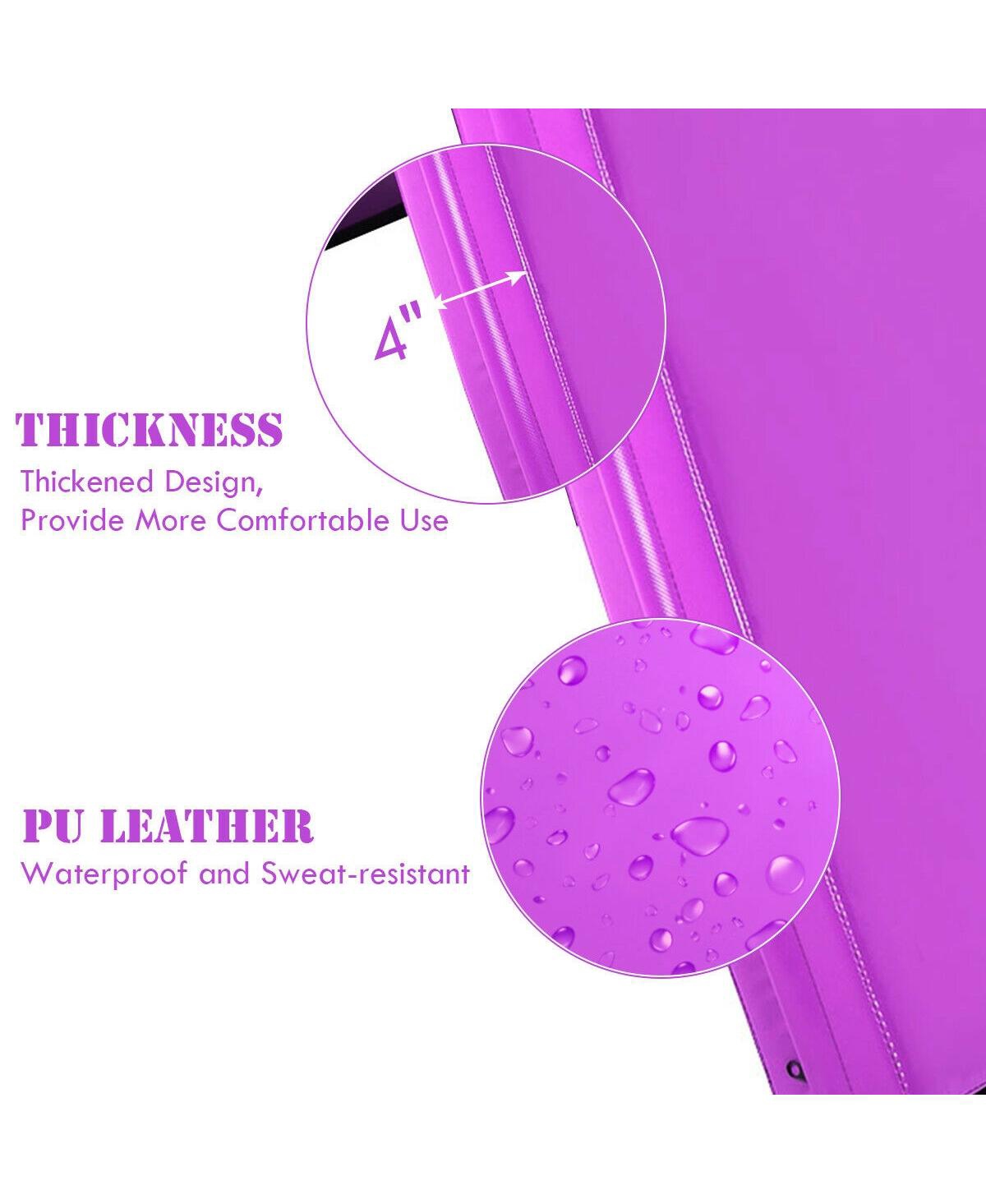 Skonyon 6 x 2 Feet Folding Gymnastic Mat with Carrying Handles for Yoga- Purple