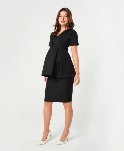 Женская юбка MARION Knee Length Pencil Skirt with Stretch Bump Panel in Italian Suiting Fabric, цвет: Чёрный