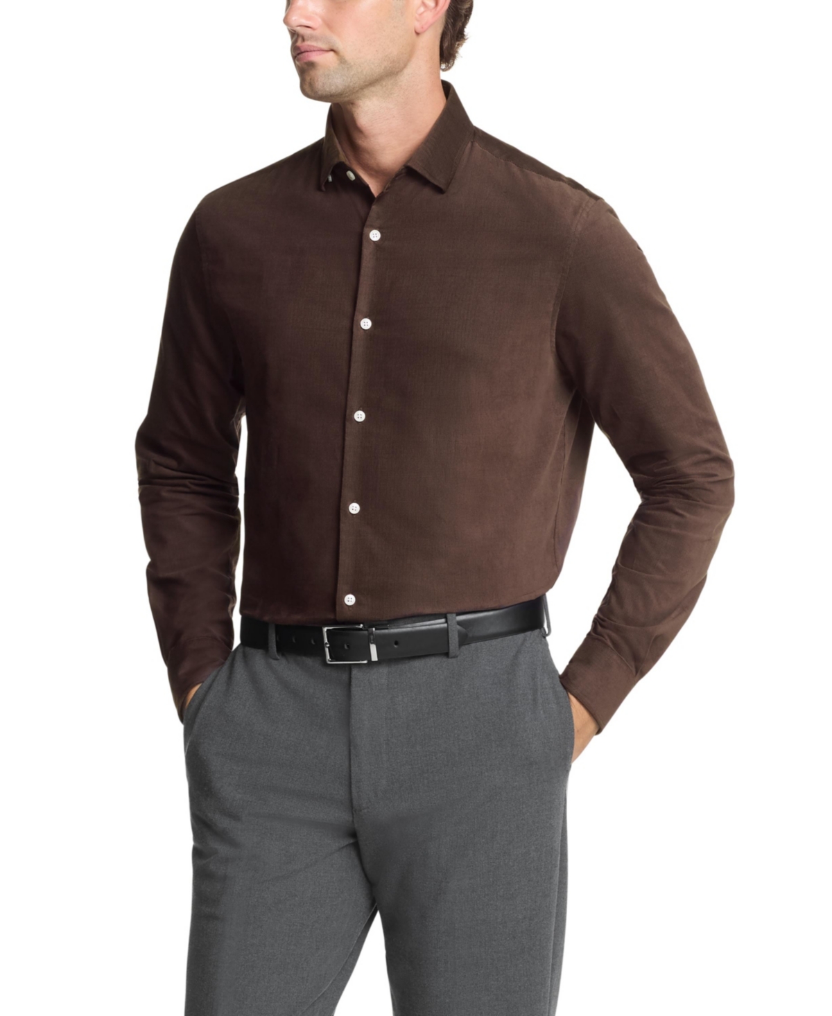 Michael Kors Men Slim Fit Corduroy Dress Shirt