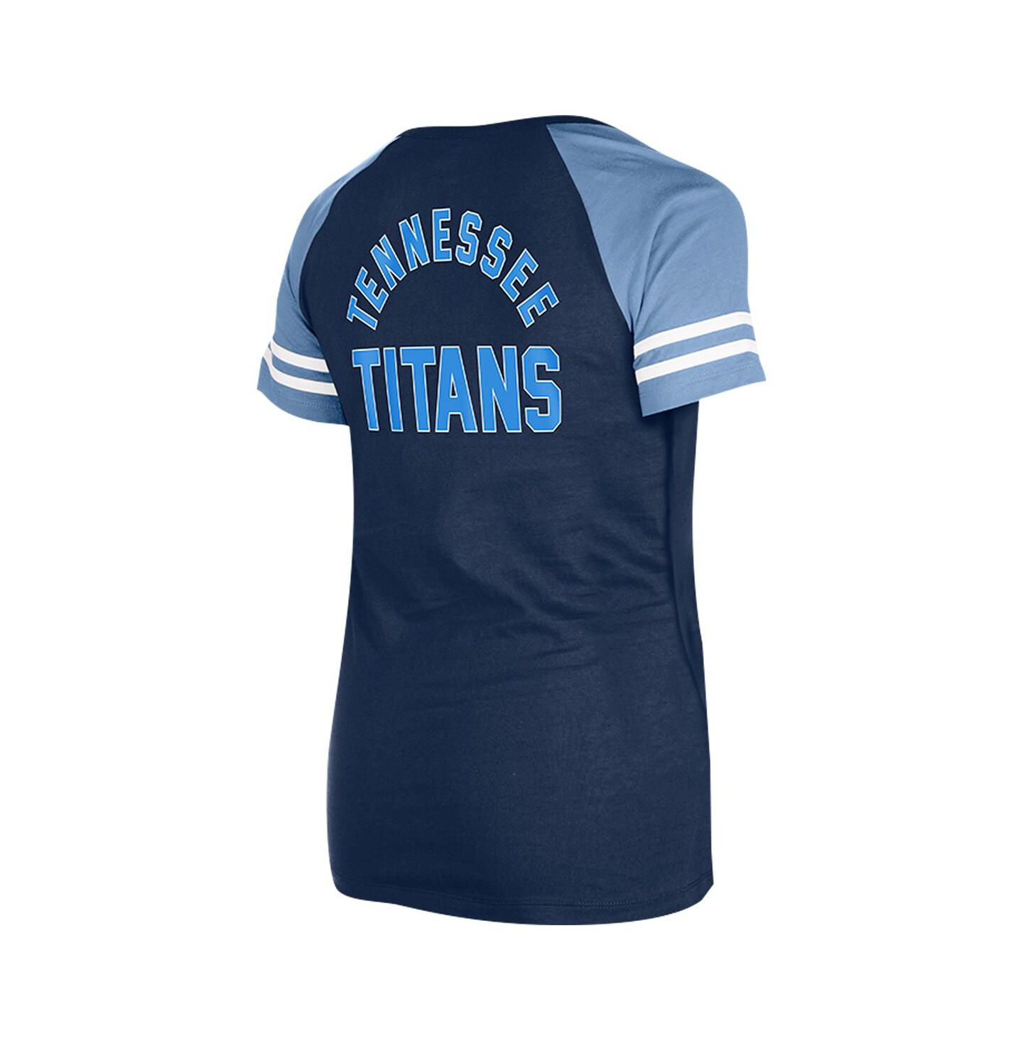 Женская футболка New Era Navy Tennessee Titans Lace-Up Raglan — фото 2