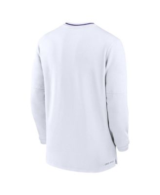 Men's White LSU Tigers 2024 Sideline Coach Performance Half-Zip Long Sleeve Top