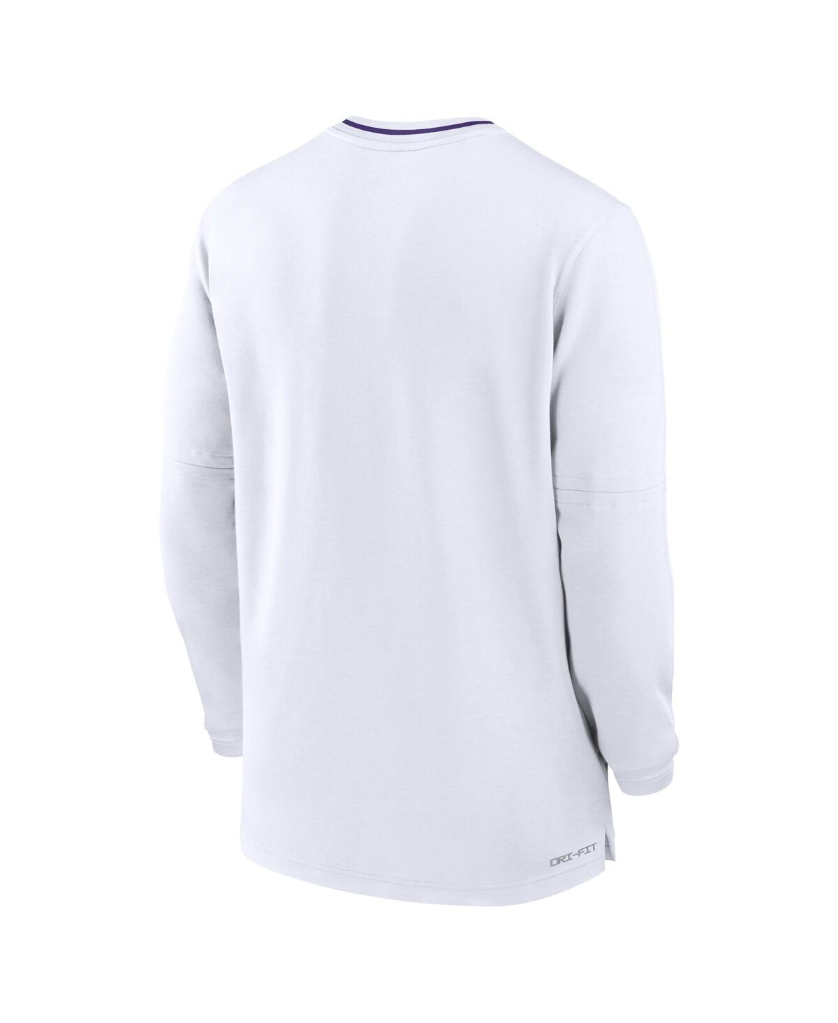 Nike Lsu Tigers Sideline Coach  Men's Dri-fit College 1/2-zip Long-sleeve Top In White