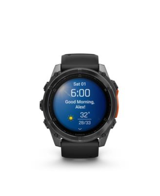 fenix 8 51mm, AMOLED, Outdoor & Fitness GPS Smartwatch, Glass, Slate Gray Steel/Black, Black Band, WW